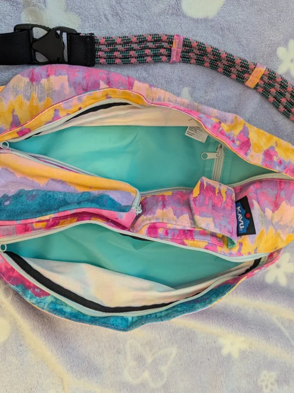 KAVU Rope Sling Bag Tie Dye Backpack Festival Hiking bag
